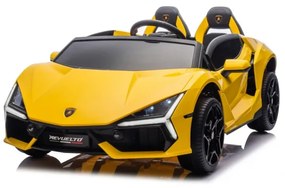 Carro elétrico para Crianças 2 Lugares Lamborghini Revuelto XL STRONG 24V, Rodas AR bombeado, Assento Couro ecológico Amarelo