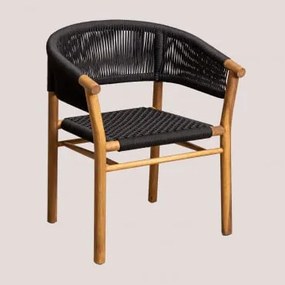 Pack de 4 cadeiras de jardim com braços em madeira Tenay - Sklum