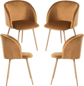Pack 4 Cadeiras Velt Veludo - Marrom