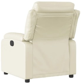 Poltrona reclinável couro artificial cor creme