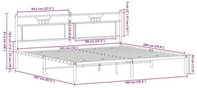 Estrutura cama sem colchão 193x203 cm carvalho castanho