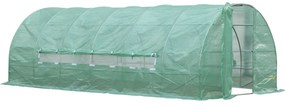 ® Estufa de Jardim e Quintal com 6 janelas para Cultivar Plantas e Verduras Coberta de PE 140g/㎡ Material de Aço - 6x3x2m