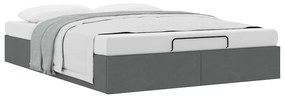 Estrutura de cama otomana sem colchão 140x190cm cinzento-escuro