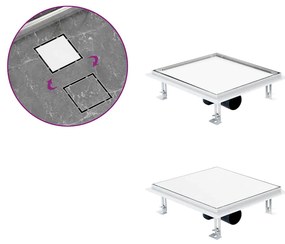 Ralo chuveiro tampa plana/inserção ladrilho 28x28 cm aço inox.