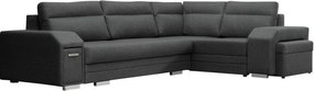 Sofá de canto Kingsport 101, Cama com arrumação, 305x205x90cm, 209 kg, Pernas: Plástico