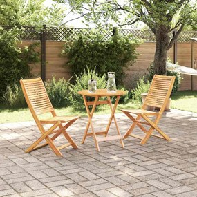 vidaXL Conjunto de Mobiliário Externo 3 pcs Castanho 70 x 70 x 75 cm