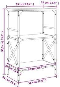 Estante c/ 3 prateleiras derivados de madeira carvalho fumado