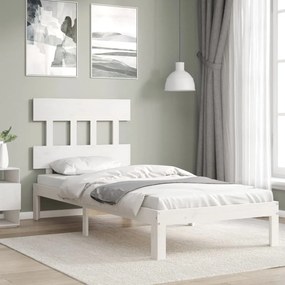 vidaXL Cama sem colchão 100x200 cm madeira de pinho maciça branco
