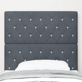 Cabeceira vidaXL Botão de Cristal Tufted Cinza Escuro 90 cm Veludo, Ca