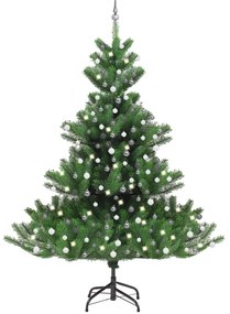 vidaXL Árvore Natal artificial LEDs/bolas 240cm abeto caucasiano verde