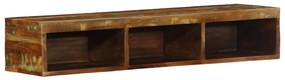 Armário de TV para parede 100x30x19cm madeira recuperada maciça