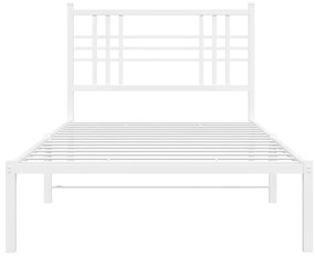 Estrutura de cama com cabeceira 100x200 cm metal branco