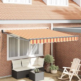 vidaXL Toldo Manual Amarelo e Laranja 350 x 250 x 165 cm Poliéster