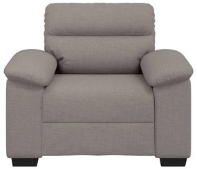 Poltrona tecido 60 cm cinzento-acastanhado