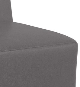 Poltrona 55 cm couro artificial cinzento