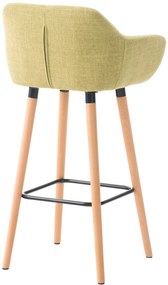 Banco de bar Grant em tecido e com estrutura de Cor Natural 55 x 99 x 46 cm Verde claro