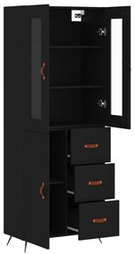 Armário alto 69,5x34x180 cm derivados de madeira preto