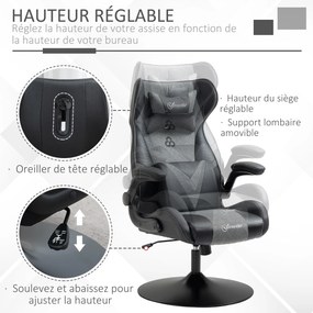 Cadeira Gaming, 69 x 73 x 118 cm, Altura Regulável, Preto
