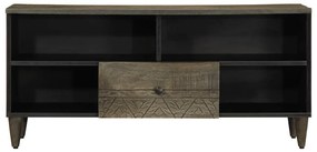 Móvel de TV 100x33x46 cm madeira de mangueira maciça preto