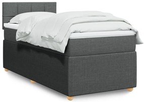 vidaXL Cama com molas/colchão 80x200 cm tecido cinzento-escuro