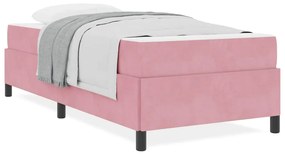 Estrutura da Cama Outros Rosa e branco 100 x 200 cm Veludo