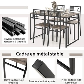 Móvel de bar industrial com 3 prateleiras abertas - Preto