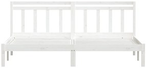 Estrutura de cama 200x200 cm pinho maciço branco