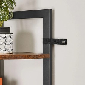 Estante de canto com 5 prateleiras 30 x 30 x 150 cm Castanho Vintage-preto