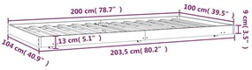 Estrutura de cama 100x200 cm madeira pinho maciça castanho mel