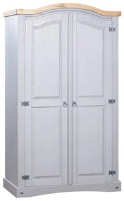 282619 vidaXL Roupeiro Corona Range pinho mexicano com 2 portas cinzento