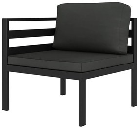 4 pcs conjunto lounge jardim com almofadões alumínio antracite