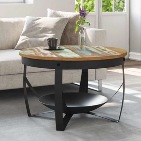 vidaXL Mesa de centro Ø68x43 cm madeira recuperada maciça