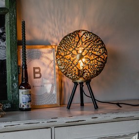 Candeeiro de mesa Art Déco tripé dourado - Maro