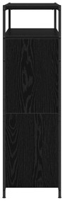 Gabinete de Sapatos com 4 Gavetas Basculantes Carvalho Preto 100x34x11
