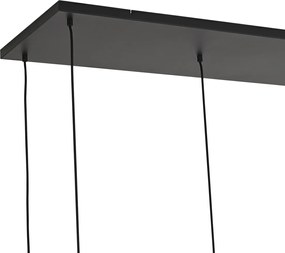 Candeeiro suspenso Art Deco preto com vidro fumado 5 luzes - Wallace