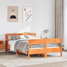 vidaXL Cama sem colchão 120x200 cm madeira pinho maciça castanho-mel