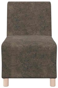 Cadeira Sofa 3 pcs Cinza Escuro 55 cm Couro camurça sintético