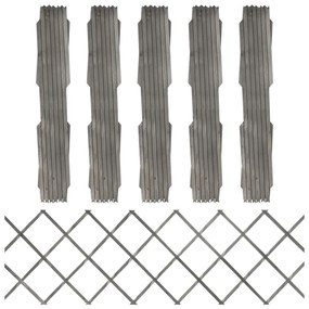 vidaXL Cercas em treliça 5 pcs 180x60 cm abeto maciço cinzento