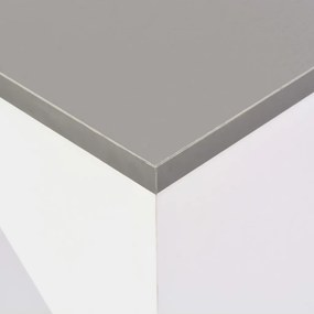 Mesa de bar com prateleira movível branco 138x39x110 cm