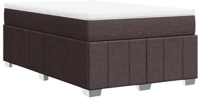 Cama boxspring com colchão 120x190 cm tecido castanho-escuro