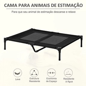 PawHut Cama Elevada para Cães Cama de Animais de Estimação com Malha T