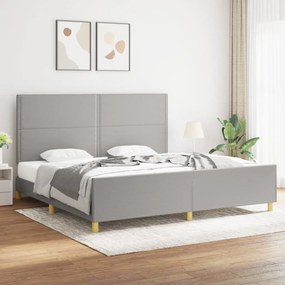vidaXL Estrutura de cama sem colchão 200x200 cm tecido cinzento-claro