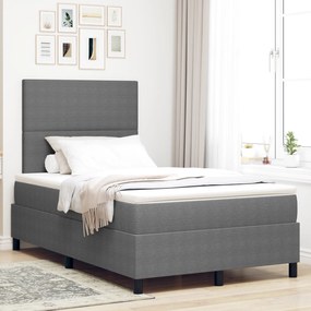 Cama Box Spring com Colchão Cinza Claro 120x200 cm Tecido de Corduroy