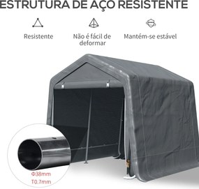 Abrigo Exterior para Jardim Impermeável Modello GrigioFlex – 280x240x2