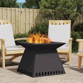 vidaXL Fire Pit Preto 60 x 60 x 50 cm Aço