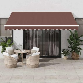 Toldo retrátil automático 400x300 cm castanho