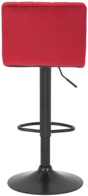 Banco de bar Jamie em veludo e com estrutura preta 41 x 87-107 x 49 cm Vermelho