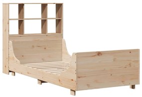 Cama com estante sem colchão 75x190 cm madeira maciça