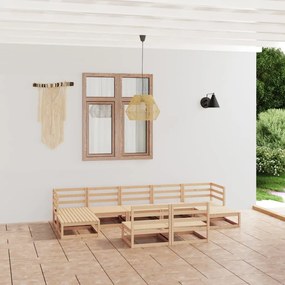vidaXL 9 pcs conjunto lounge de jardim pinho maciço