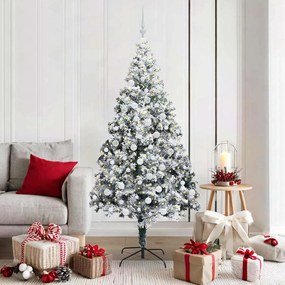 vidaXL Árvore de Natal Artificial Branco 180 cm PVC, Aço e Plástico